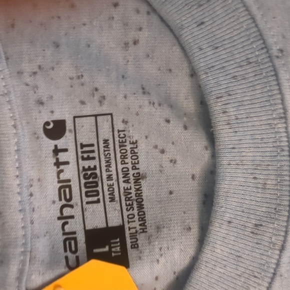 Carhartt blue speckled loose fit heavy weight short sleeve pocket tee Large Tall - Picture 4 of 5